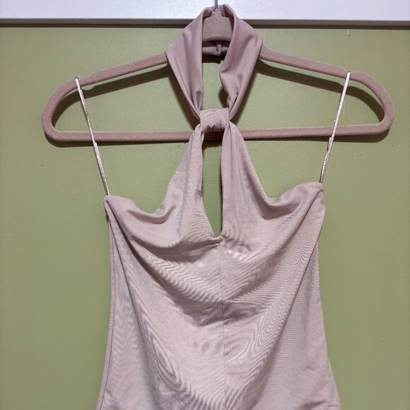 NWOT Dynamite Pink Button Halter Top - Picture 1 of 4